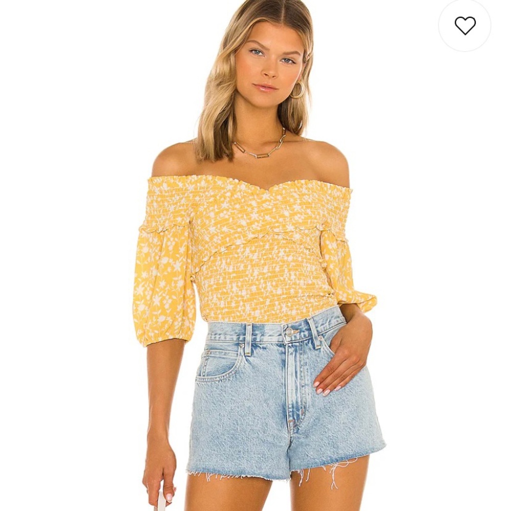 Steve Madden BB Dakota Womens off the shoulder yellow top